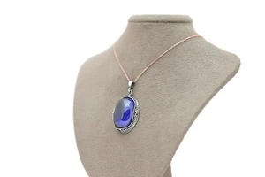 Sapphire Neclace New Handmade 925 Sterling Silver Turkish NO CHAIN - Picture 1 of 5