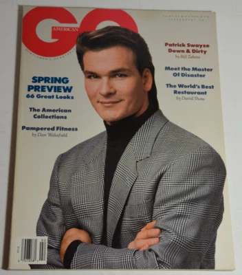 GQ Magazine February 1989 Patrick Swayze Vintage Fashion Quarterly NO LABEL - Image 1 of 4