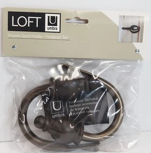 Matte Bronzefarbene Metall Runde Endstück Draperie Halterlose 2 im Paket NEU - Bild 1 von 12
