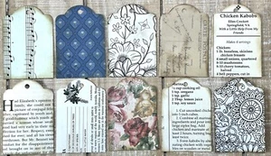 Junk Journal tag set handmade cardmaking journal tags ephemera 10 tag set - Picture 1 of 4