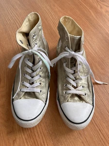 CONVERSE Chuck Taylor All-Star Hi-Top Metálico Dorado Claro Unisex Ws 11 Ms 9 - Imagen 1 de 14