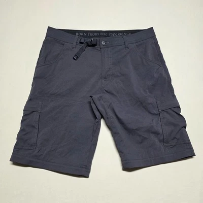 prAna Shorts Men Charcoal Cargo Zion Size 36 Stretch Belted Indoor/Outdoor - Image 1 of 4