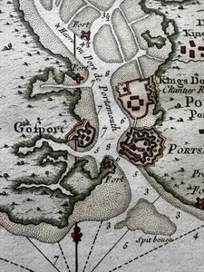 Portsea Island Portsmouth England 1760’s Bellin coastal map lovely hand color - Picture 1 of 5