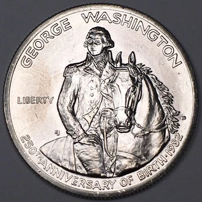 1982-D 90% Silver George Washington Half Dollar - KM#208 - HDC82DR - Image 1 of 3