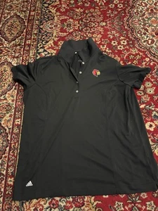 LOUISVILLE CARDINALS WOMENS ADIDAS 2X Short Sleeve Polo Shirt Black Pre owned - Picture 1 of 14