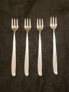 Vtg Oneida England Cocktail Forks Stainless Set Of 4 - Picture 1 of 5