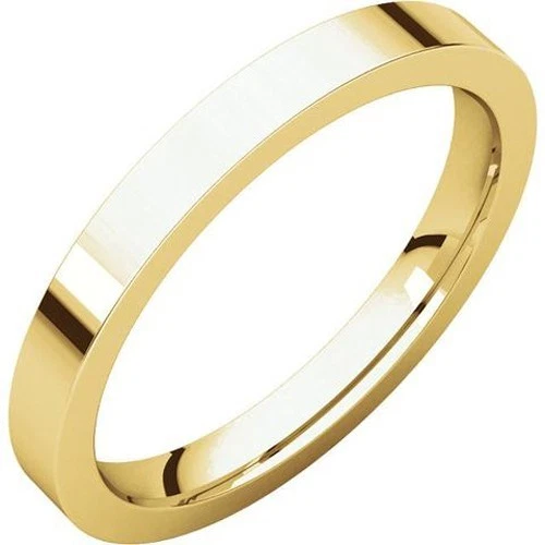 2.5mm 18K Solid Yellow Gold Flat Comfort Fit Wedding Band Anniversary Ring - Image 1 of 1