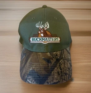 Buckmasters Deer Hunting Hat Adjustable Cap Green With Camouflage Camo Brim - Picture 1 of 8