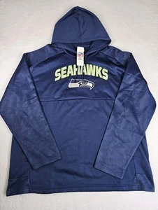 NFL Team Apparel Seattle Seahawks Football Hoodie Sweater Mens 2XL Blue New - Picture 1 of 16