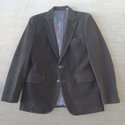 Robert Graham Velvet Sport Coat Mens 42 Black Tailored Fit Floral Lining Vegas - Image 1 of 4