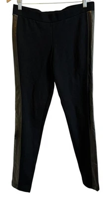 Pantalones Cache para mujer 8 negros imitación cuero panel lateral elástico ponte leggings lujo Foto 1 de 4