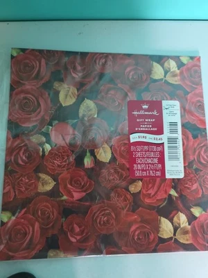 Hallmark Red Roses Gift Wrap - New Sealed Package - Image 1 of 3
