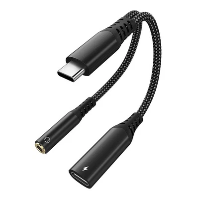 3X(USB-C a 3.5mm Auriculares y Adaptador de Carga, Cable Dongle 2 en 1 De USB9998 - Imagen 1 de 4