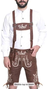 Original Lederhose Oktoberfest Trachten kurz deutsches Ziegenleder US 44 B5 - Bild 1 von 22