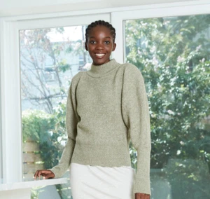 Women's Mock Turtleneck Pullover Sweater - Prologue - Green - XS - S523 - Picture 1 of 4