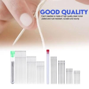 20/30x Large Eye Needles Hand Sewing Tool with Storage For Act Crafts New P6H0 - Picture 1 of 26