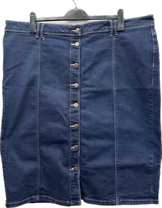 Tu Blue Denim Button Up Skirt Plus Size 22 - Picture 1 of 9