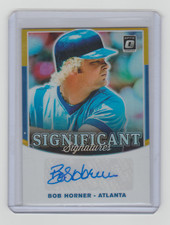 Bob Horner 2019 Optic Significant Signatures Auto Gold 5/10 Braves Player Number