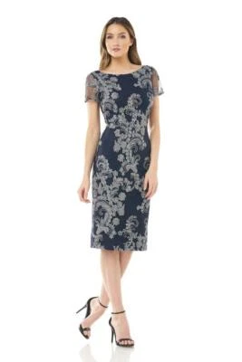 *BNWT RRP £130 JS COLLECTIONS NAVY SILVER SOUTACHE COCKTAIL DRESS UK12 - Image 1 of 4