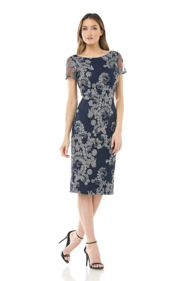 *BNWT RRP £130 JS COLLECTIONS NAVY SILVER SOUTACHE COCKTAIL DRESS UK12 - Image 1 of 4