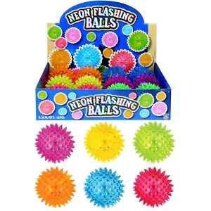 Flashing LED Light Up Spikey Balls Bouncy Colourful Ball Boys Girls Sensory Toy