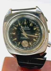 Reloj Pulsera Vintage Cronógrafo RUHLA Antimagnético RDA Alemania ¡¡¡NO FUNCIONA!!!! - Imagen 1 de 10