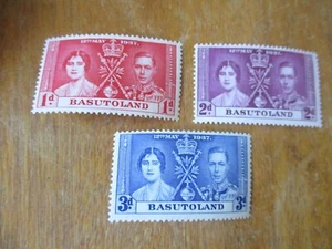 Basutoland ( Lesotho ) 1937 - KGVI Coronation - Complete MH Set - SG15 - SG17 - Picture 1 of 3