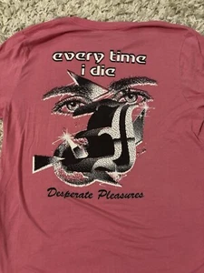 Every Time I Die Desperate Pleasures T-Shirt Hardcore Pink Large ETID HXC EMO - Picture 1 of 5