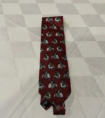 Corbata de gallo del mercado de valores oso toro corbata de seda vintage hecha en EE. UU. Foto 1 de 4