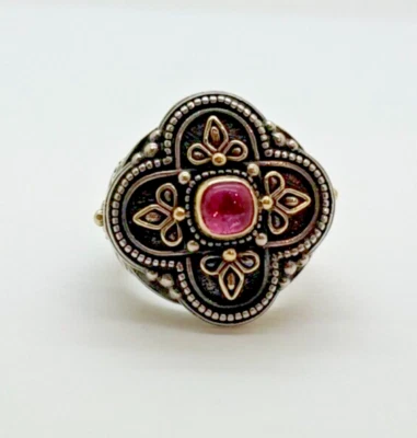 Konstantino Sterling and 18k Gold Flower Cross Ring - Image 1 of 4