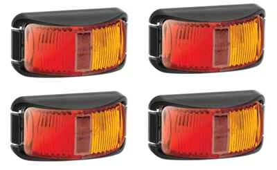 4x Narva 91602 LED Red/Amber Side Markers with Clear Lens Truck Trailer Lights - image 1 of 3