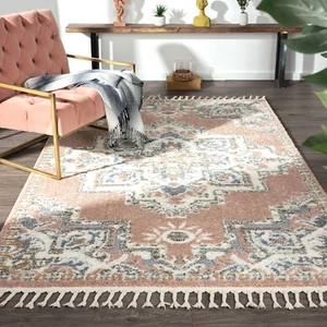 RUGS AREA RUGS CARPETS 8x10 RUG ORIENTAL LIVING ROOM LARGE FLOOR PINK 8x10 RUGS - Picture 1 of 8