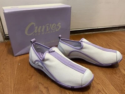 Curves For Women White Lavender Shoes Sz 9.5  - Image 1 of 4