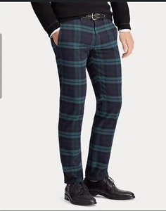 Polo Ralph Lauren Hose Herren 32x30 Blackwatch Tartan kariert Stretch Straight Fit - Bild 1 von 11