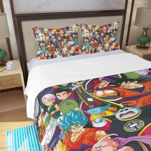 New! Anime - DragonBall Z Print Duvet Cover Set 3Pcs Quilt Cover & Pillowcase - Picture 1 of 5