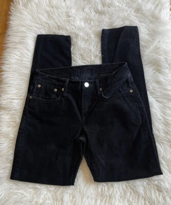 Pantalones de pana Helmet Lang talla 25 negros ajustados pierna recta 28x26,5 Foto 1 de 4