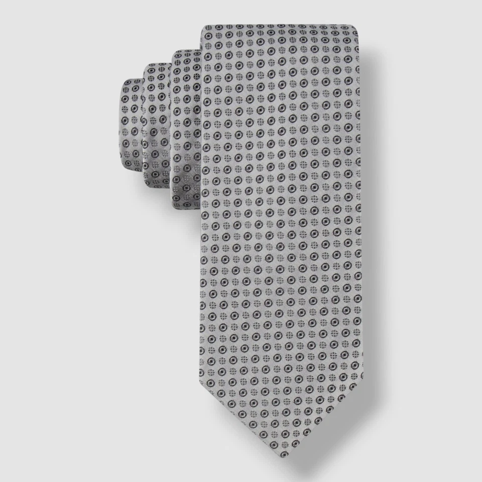 Mini corbata de hombre Calvin Klein plateada ojo de buey - OS Foto 1 de 1