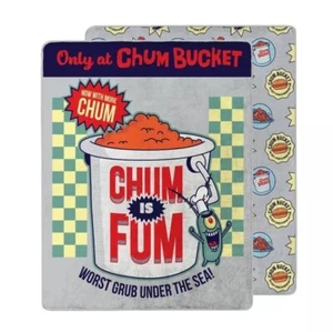 Officially Licensed SpongeBob SquarePants "Chum is Fum" Reversible Throw Blanket - Picture 1 of 3
