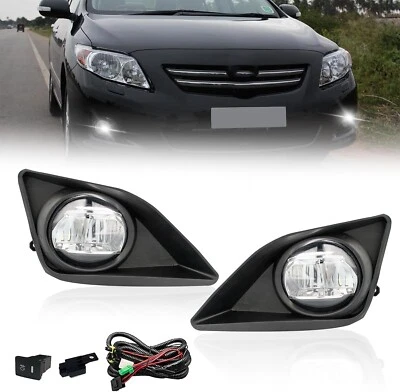 Par de luces antiniebla transparentes para parachoques Toyota Corolla 2008-2010 con interruptor Foto 1 de 4