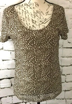 Blusa/top pulóver para mujer Liz Claiborne New York estampado animal talla L/G Jordan Foto 1 de 4