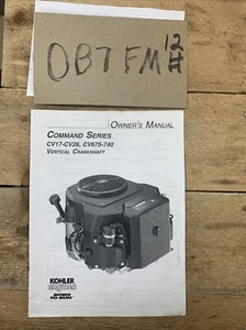 KOHLER COMMAND ENGINE OPERATOR MANUAL CV17-CV26 & CV675-CV745 - Picture 1 of 8