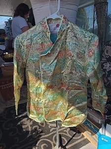 Chinese Childrens Pajama Top Goldish Size 12 Vintage 1960's Traditional Shanghai - Picture 1 of 3