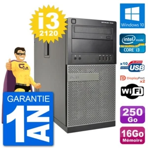 PC tour DELL 7010 Intel Core i3-2120 RAM 16Go Festplatte 250Go Windows 10 Wifi - Bild 1 von 3