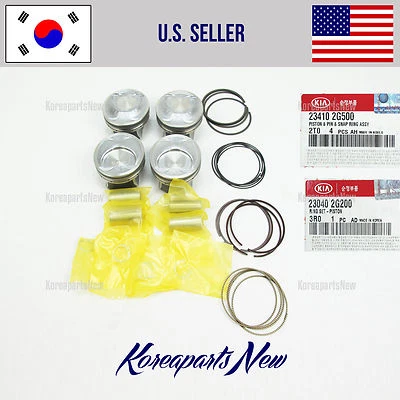 PISTÓN Y PIN Y ANILLO 234102G500 + 230402G500 OPTIMA SORENTO SONATA 2.4L 2011-2013 Foto 1 de 4