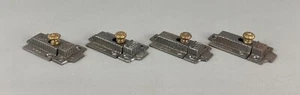 Matched Set of 4 Antique Cast Iron Cupboard Cabinet Door Slide Latch w/ Catch C - Picture 1 of 4