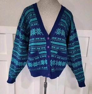 vintage christopher banks  UNISEX Sweater Size L  Aqua Blue Color Used - Picture 1 of 13