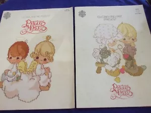 2 VINTAGE1980 GLORIA&PAT PRECIOUS MOMENTS COUNTED CROSS STITCH PATTERNS PM 1- 2  - Picture 1 of 4