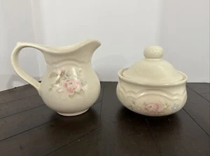 PFALTZGRAFF PERENNIAL TEA ROSE PATTERN CREAM & SUGAR SET VINTAGE  - Picture 1 of 7