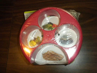 膳食测量部分控制餐盘(红色)饮食减肥健康工具 — 第 1/4 张图片