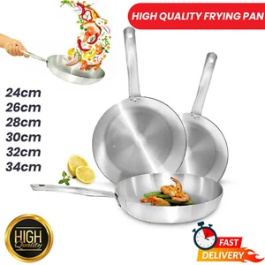 Sartén Royal Freír aluminio acero inoxidable plata agarre utensilios de cocina sartenes 24-36 cm - Imagen 1 de 11